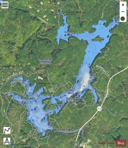 Pawtuckaway Pond depth contour Map - i-Boating App - Satellite