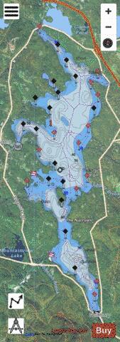 Lake Sunapee depth contour Map - i-Boating App - Satellite