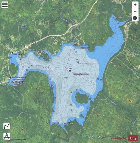 Connecticut Lakes depth contour Map - i-Boating App - Satellite