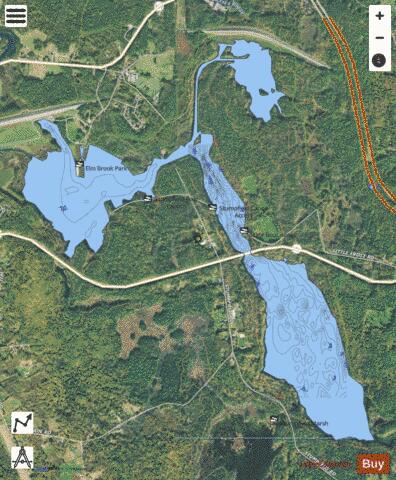 Hopinkton Lake depth contour Map - i-Boating App - Satellite