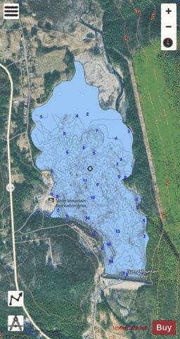Surry Mountain Lake depth contour Map - i-Boating App - Satellite