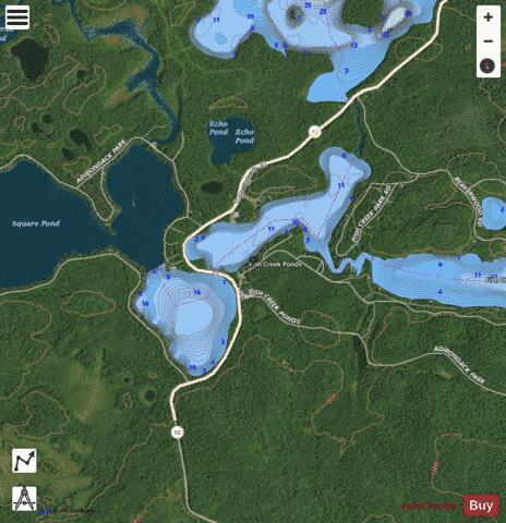Fish Creek Ponds depth contour Map - i-Boating App - Satellite