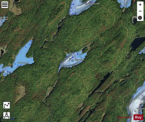 Hawk Pond depth contour Map - i-Boating App - Satellite