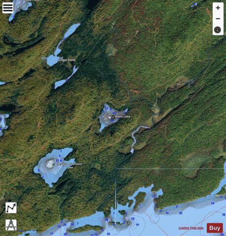 Hidden Lake depth contour Map - i-Boating App - Satellite