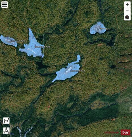 Lower South Pond depth contour Map - i-Boating App - Satellite
