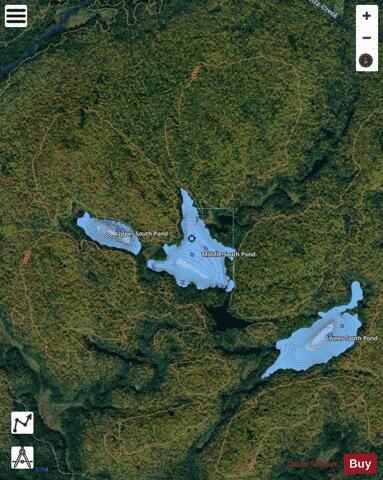 Middle South Pond depth contour Map - i-Boating App - Satellite