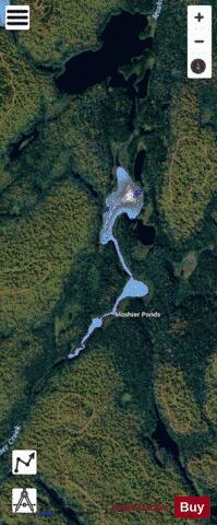 Moshier Ponds depth contour Map - i-Boating App - Satellite