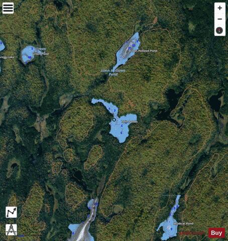 Twin Ponds depth contour Map - i-Boating App - Satellite