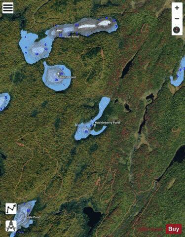 Huckleberry Pond depth contour Map - i-Boating App - Satellite