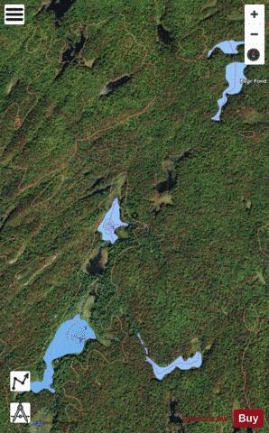 Minor Lakes Trib to Three Mile Cr Wshed depth contour Map - i-Boating App - Satellite