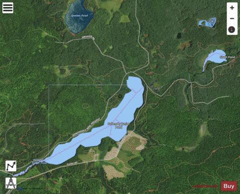 Follensby Jr Pond, Toad Pond, Slush Pond depth contour Map - i-Boating App - Satellite