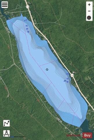 Lower Chateaugay Lake depth contour Map - i-Boating App - Satellite