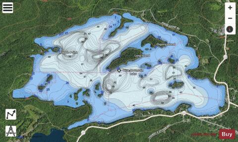 Blue Mountain Lake depth contour Map - i-Boating App - Satellite
