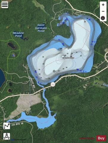Lake Clear depth contour Map - i-Boating App - Satellite