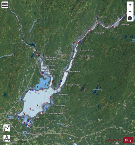 Great Sacandaga Lake depth contour Map - i-Boating App - Satellite