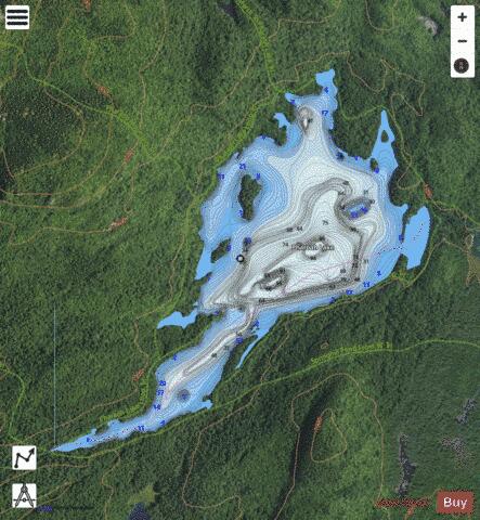 Pharaoh Lake depth contour Map - i-Boating App - Satellite