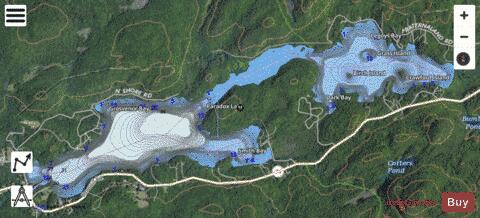 Paradox Lake depth contour Map - i-Boating App - Satellite