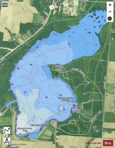 CJ Brown depth contour Map - i-Boating App - Satellite