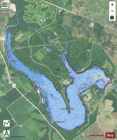 Deer Creek Lake depth contour Map - i-Boating App - Satellite