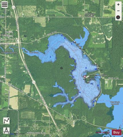 Deer Creek Reservoir depth contour Map - i-Boating App - Satellite
