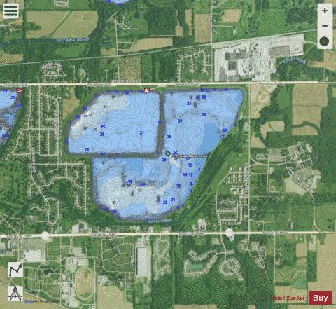 Ferguson Reservoir depth contour Map - i-Boating App - Satellite