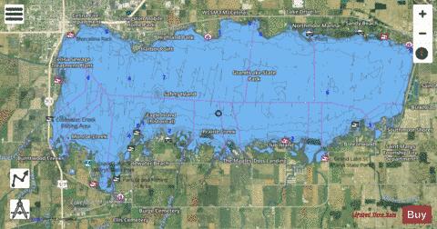 Grand Lake St. Mary's depth contour Map - i-Boating App - Satellite