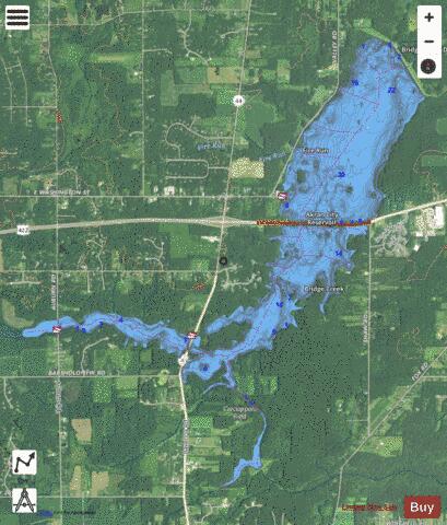 LaDue depth contour Map - i-Boating App - Satellite