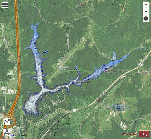 Wolf Run depth contour Map - i-Boating App - Satellite