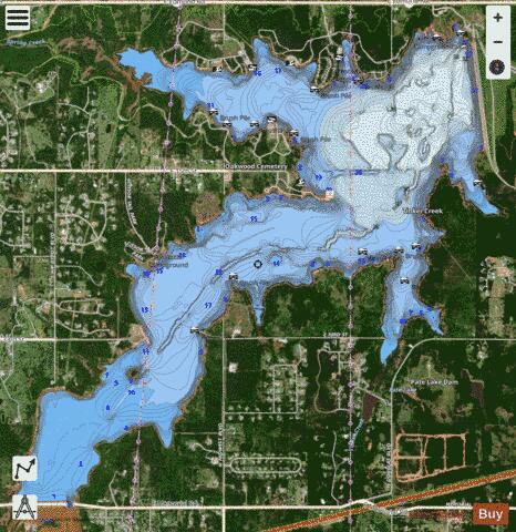 Arcadia Lake depth contour Map - i-Boating App - Satellite