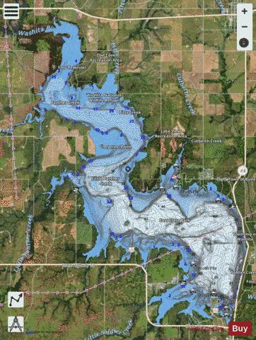 Foss Reservoir depth contour Map - i-Boating App - Satellite