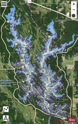 Lake Murray depth contour Map - i-Boating App - Satellite