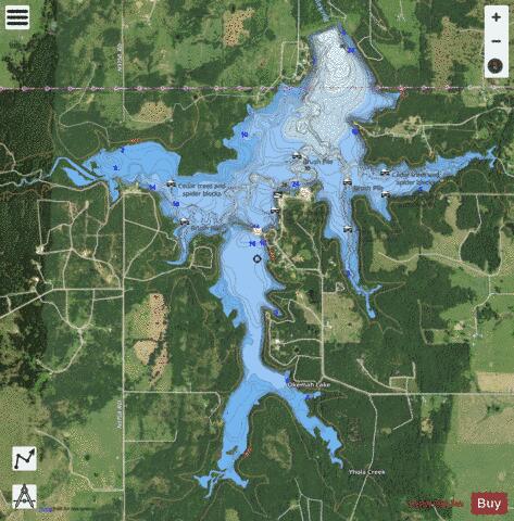 Okemah Lake depth contour Map - i-Boating App - Satellite