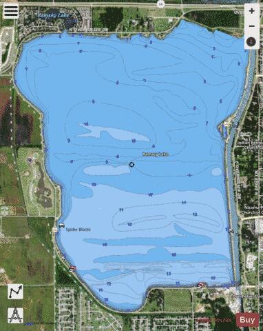 Lake Overholser depth contour Map - i-Boating App - Satellite
