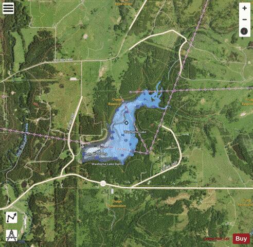 Lake Waxhoma depth contour Map - i-Boating App - Satellite