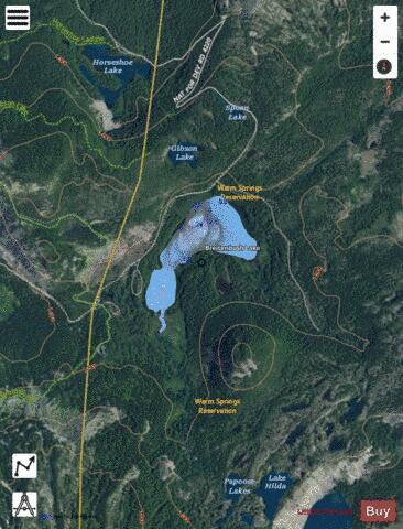 Breitenbush Lake depth contour Map - i-Boating App - Satellite