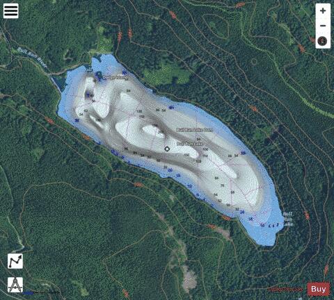 Bull Run Lake depth contour Map - i-Boating App - Satellite