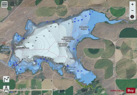 Cold Springs Reservoir depth contour Map - i-Boating App - Satellite