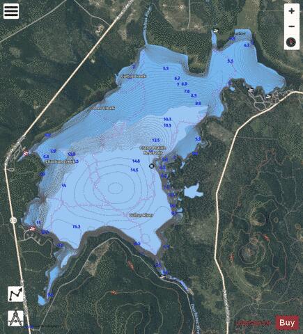 Crane Prairie Reservoir depth contour Map - i-Boating App - Satellite