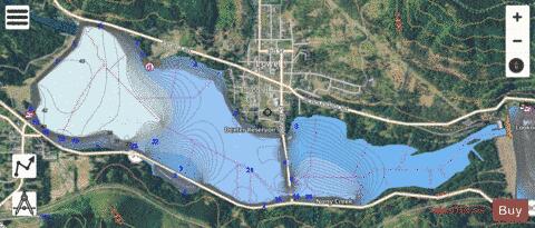 Dexter Reservoir depth contour Map - i-Boating App - Satellite