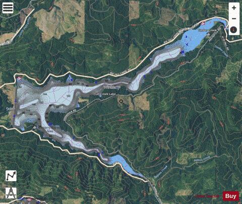 Fall Creek Lake depth contour Map - i-Boating App - Satellite