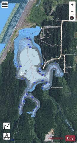 Floras Lake depth contour Map - i-Boating App - Satellite