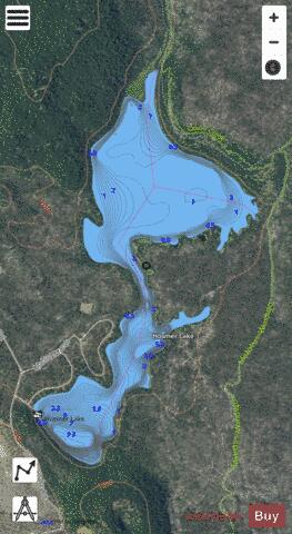 Hosmer Lake depth contour Map - i-Boating App - Satellite