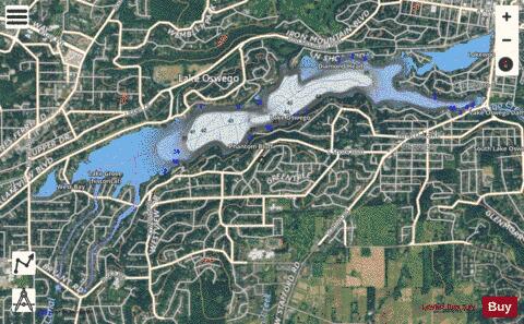 Lake Oswego depth contour Map - i-Boating App - Satellite