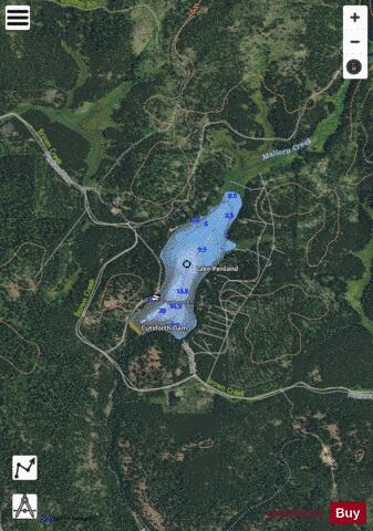 Lake Penland depth contour Map - i-Boating App - Satellite