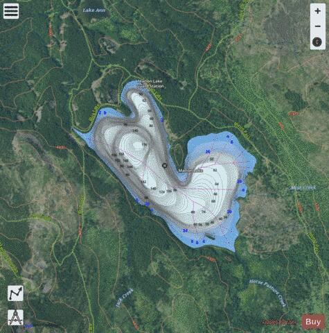Marion Lake depth contour Map - i-Boating App - Satellite