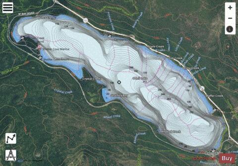 Odell Lake depth contour Map - i-Boating App - Satellite