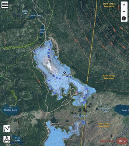 Olallie Lake depth contour Map - i-Boating App - Satellite