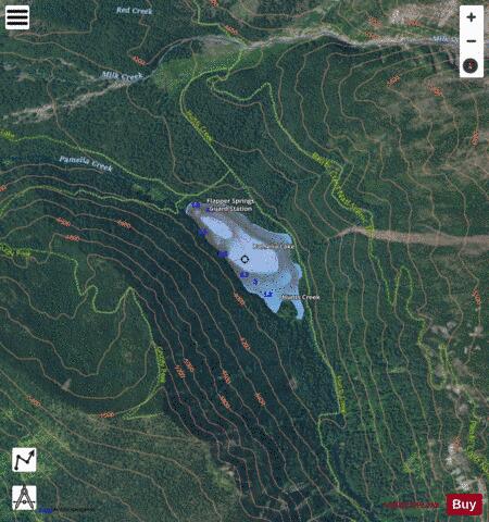 Pamelia Lake depth contour Map - i-Boating App - Satellite