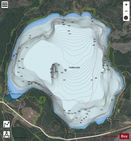 Paulina Lake depth contour Map - i-Boating App - Satellite