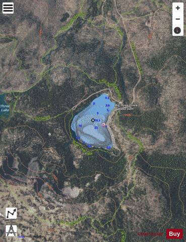 Three Creek Lake depth contour Map - i-Boating App - Satellite